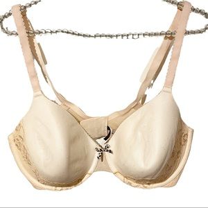 Ambrielle Plus Size 40DD Tan Floral Lace‎ Full Coverage Wired Bra
